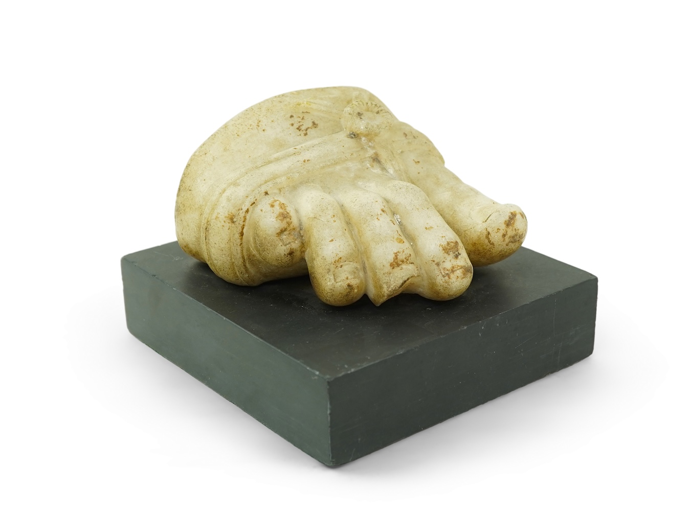 A Roman marble foot fragment, probably 2nd century AD